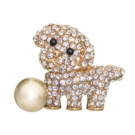 KristLand Vintage Dog Brooch Full Crystal Animal Brooch Pin Corsage Art Deco Retro Cute Dog Brooch Pin Birthday Party Gift for Women Men, Crystal