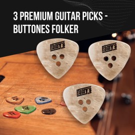 3 Premium Plectrums for Guitar Folker - Gift for Guitarists - Plectrum for Acoustic Guitar Plectrum for Electric Guitar - Guitar Accessories