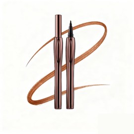 LIANGNISHI Eyeliner Liquid Ultra Fine Blade Brush, Waterproof, Sweat Proof, Oil Resistant, Won't Fall Off, 0.0004 inches (0.01 mm), Quick Drying, Brown, Black, 2 Colors, Cat Eye, Eye Makeup, Fills