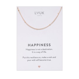 LUUK LIFESTYLE Necklace with Pendant, Waterproof Stainless Steel Chain, Elegant Design & Everyday Necklace for Women, Jewelry Gift Idea, Beads, Rose Gold