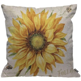 HGOD Designs Sunflower Cushion Cover Oil Painting Cushion Cover Home Decor for Men/Women Living Room Bedroom Sofa Chair 45x45cm