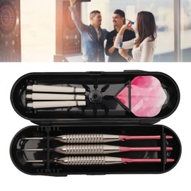 Ejoyous Steel Tip Darts with Case, Aluminum Shafts and PET Flights, Excellent Grip Points and Enhanced Control, Metal Dart Set for Home, Party, or Outdoor Fun (Roseate)