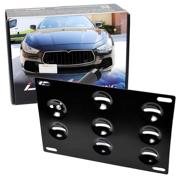 iJDMTOY No Drill Front Bumper Tow Hook License Plate Mounting