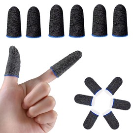 Polawind 6-Pack Game Finger Sleeves, Carbon Fiber, Precise Control, Breathable and Comfortable, Mobile Game Finger Sleeves Suitable for PUBG COD Gloves