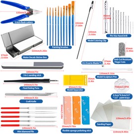 Waltool 69Pcs Basic Model Tools Craft Set with Hobby Clippers Model Tweezers, Modeler Building Kit for Gundam Model Assembling, Building and Repairing