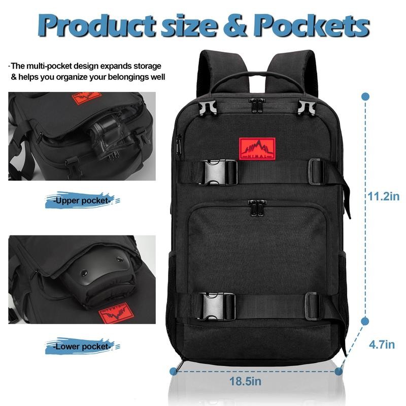 GoHimal Skateboard Backpack, Skateboard Bag Sports Backpack, Laptop Bag Multi-Sport