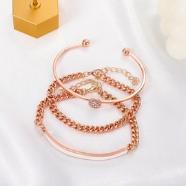NEWITIN 74 Pieces Rose Gold Jewelry Set for Women Fashion Costume Jewelry Gold Plated Necklace Bracelet Rose Gold Earrings Set for Women