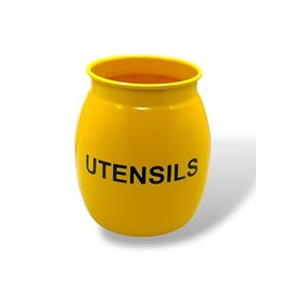 Nobel Barrel Shaped Utensil Holder & Organiser, Sturdy Cutlery Holder , Storage Container, Spoon Holder (YELLOW)