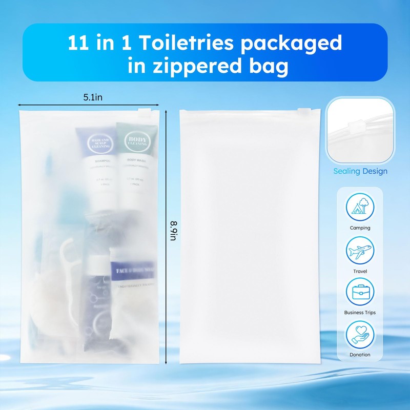 Travel Hygiene Kit Disposable Personal Men Toiletries Bulk (11-in-1, 20)