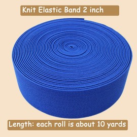 JESEP YONG 2 inch Royal Blue Knit Elastic Band for Sewing 10 Yards Double-Side Twill Woven Elastic Heavy Stretch Straps for Clothing Pants Waistband-Wigs-Skirts-DIY Craft Project