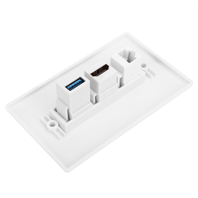 Household CAT6 HDMI USB3.0 Interface Socket Panel Clip On Wall