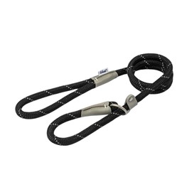 Viva Rope Slip Lead- Black 120cm x 1cm- up to 30kg dog