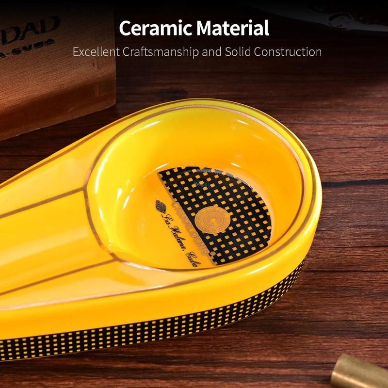CIGARLOONG Cigar Ashtray Single Large Slot Portable Ashtray for Home