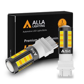 Alla Lighting Newest 3057 3457 4157 3157 Switchback LED Bulbs, Dual-Color Amber Yellow Turn Signal Lights & Xenon White Parking Light/DRL 3157A 3457NA 4157NA 3757NA 5702AK