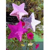 3 x 9cm Sequin Glitter Stars Iron on Patch Light