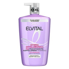 L'Oréal Paris Elvital Hydra Hyaluronic Moisturising XXXL Shampoo for Shiny Hair, Hyaluronic Shampoo for Moisture Boost & Protection, Long-Lasting Moisture and Care, 1000 ml