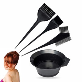 Hair Dye Brush Hairdresser Colouring Bowl Double Sided Brushes Salon Professional Highlighting Kit Is Suitable for Men Women Girls Cream Mixing Bleaching Diy Tools Home Accessories (1pack)