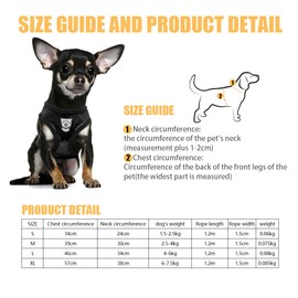 FFWTPY Dog Harness Soft Padded Dog Harness Air Mesh Breathable Chest Harness Adjustable Soft Padded Pet Vest for Small Medium Dogs (Black, M)