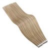 Ugeat Highlights Tape in Hair Extensions Real Human Hair Dark