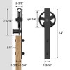 WINSOON 14FT Wood Double Sliding Barn Door Hardware Basic Black