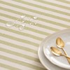 GAMUSI Rectangle Tablecloth Stripe Green Waterproof Fabric 100% Cotton Washable