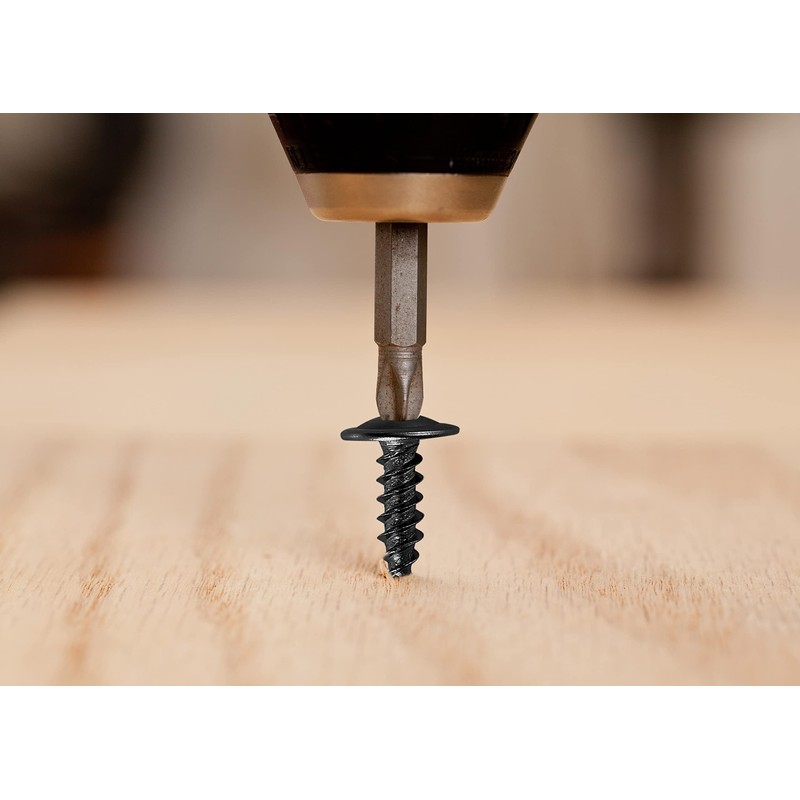 (100 pcs)#8×2" Black Truss Head Wood Screws Quick Metal Self