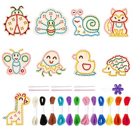 DAVBNM 9 Pcs Kids Sewing Kit for Kids, Sewing Kit for Girls, Fine Motor Skill Toys Busy Board, for Toddlers and Ages 3-8, to Help Enhance Their Creativity and Imagination