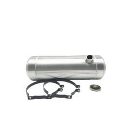 JSD AUTO PARTS 5 Gallons 8 x24" End Fill Spun Aluminum Gas Tank / Fuel Tank 3/8 NPT Outlet With Vented Cap and 2 black Brackets included