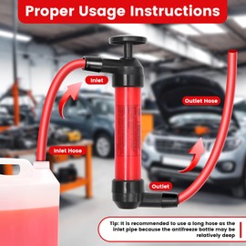 MaxWorks 51012 Multi Functional Siphon Fuel Transfer Pump 3 in 1 Tool for Gas Oil and Liquids with Durable ABS Construction and Air Adapter Kit for Automotive and Home Use