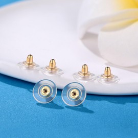 Moconar - arete grandes de 12 mm, cierre de plata de ley 925 para tachuelas, arete hipoalergénicos, respaldos de arete seguros para arete, orejas pesadas, sin irritación, para adultos