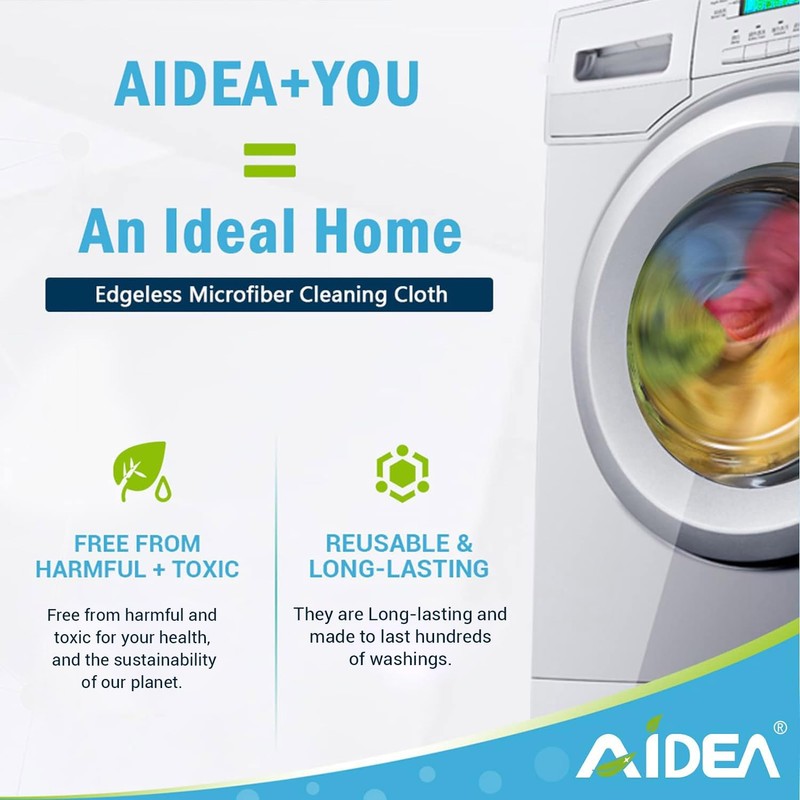 AIDEA Microfiber Cleaning Cloth, 100PK, Soft Absorbent Rags, Microfiber Towels