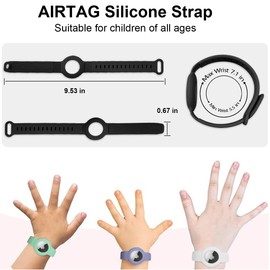 Ruayia Armband Kinder für AirTag, Kinderarmband Wasserdicht Halbgeschlossen Schutz Anti-Kratz Silikon Bracelet, Kleinkind Anti-Verloren GPS Tracking - Schwarz