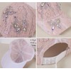 Summer Lace Baseball Cap Women Flower Mesh Rhinestone Butterfly 3D