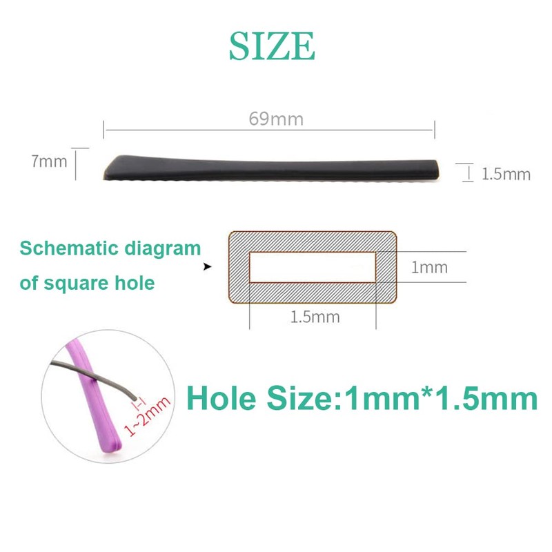 Junsika Eyeglass Temple End Tips Soft Silicone Anti Slip Eyeglass