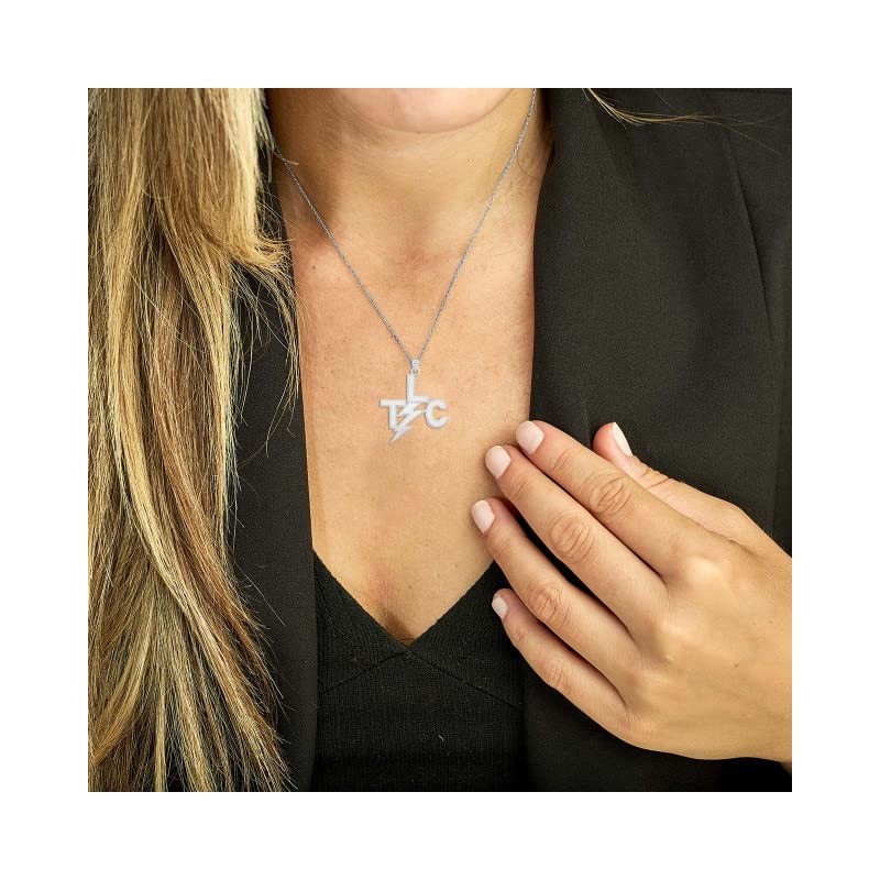 Fine Sterling Silver Tender Loving Care "TLC" Lightning Pendant Necklace