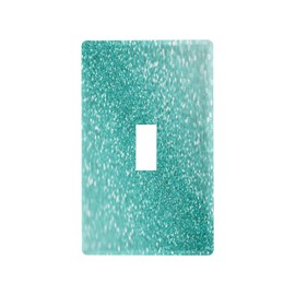 Teal Turquoise Sparkle Duplex Wall Plate Sea Water Aqua Green Switch Plate Electrical Outlet Covers 2 Gang Receptacle Plug Cover Home Decor H4.53 xL2.76 inch