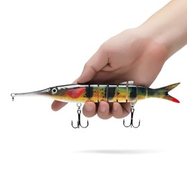 9.8in Multi Jointed Swimbait Fishing Lures Bait,8 Segment Big Giant Sinking Fishing Bass Lures,Crankbaits Swimbaits with Treble Hook