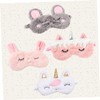OHPHCALL 4Pcs Cartoon Sleeping Eyeshade Set Plush Unicorn and Sleep