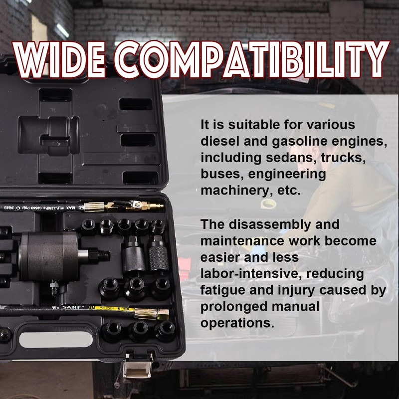 Rolfutool Pneumatic Injector Puller Tool Diesel Injector Puller Set for
