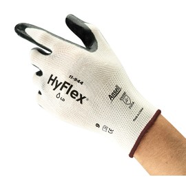 Ansell HyFlex 11-944 Ultra-Thin Work Gloves in Nylon, Multi-Purpose Protection Glove for Professionals, DIY, Industrial, Mechanics, Durable PPE Workwear, Men Women, Black, Size L (12 Pairs)