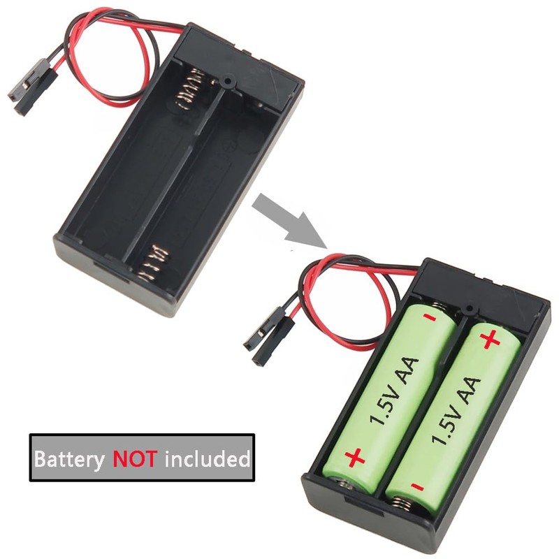 DIYmalls 3V 2 Cells AA Battery Holder Case Box with