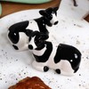 Salt and Pepper Shakers Dairy Cow Ceramic Black White Animal