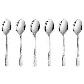 Gerlach Celestia Teaspoon Set for 6 People, Dishwasher Safe, Small Spoons, Dessert Cutlery, Stainless Steel, Elegant Cutlery, Rustproof, 6 Pieces, 18/10 Steel, Shiny Silver