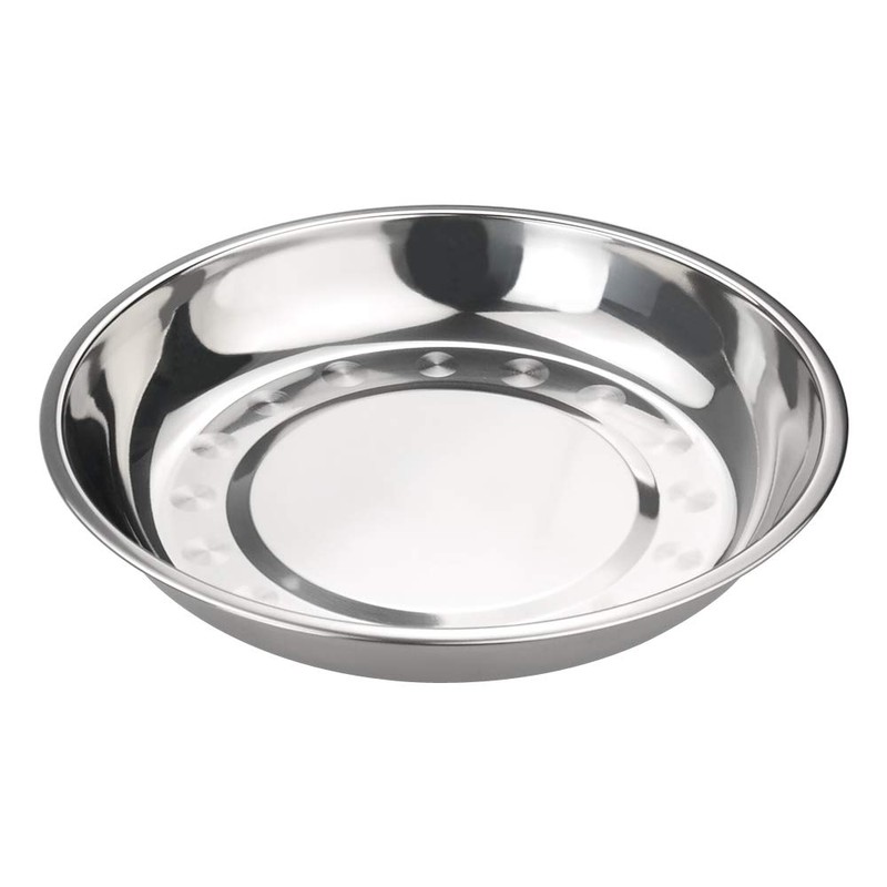 Callyne Set of 4 Stainless Steel Round Dinner Plate, Metal