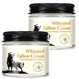 QJCWXIAOX 2 Unidades De Crema De Sebo De Res Y Miel Para La Piel, Cremas Hidratantes, Crema Batida De Sebo Para Una Piel Suave Y Nutritiva En Rostro Y Cuerpo, Bálsamo Natural De Sebo De Res Para El Cu