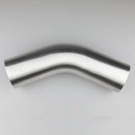 76mm (3") OD 45 Degree Elbow 3 Inch Aluminum Intercooler Pipe Air Intake Tube, 1.3D Radius, Brushed Finish