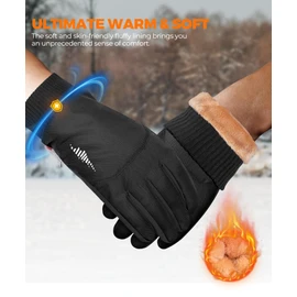 rivmount Winter Gloves Made with 3 M Insulation/Waterproof/Touchscreen for Women Men, Thermal Warm Gloves for Cold Weather Outdoor, Running, Cycling, Ski, Snow, Daily, Hiking, (Black L)