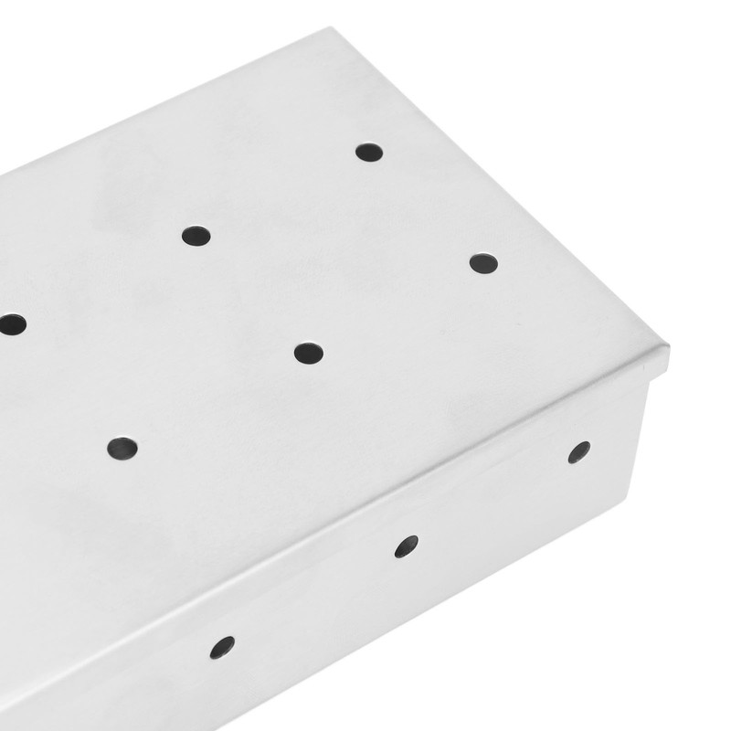 Smoker Box Professional Rectangular Add Smokey BBQ Flavor Stainless Steel