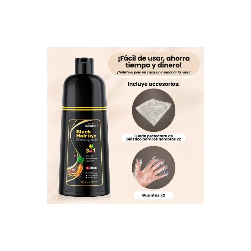 Shampoo Para Canas 500ml Natural Jengibre Tinte Cubre Canas