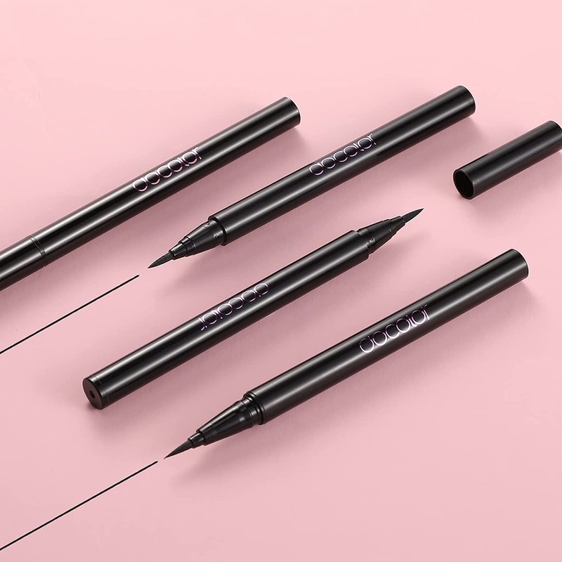 Docolor Liquid Eyeliner, Black Waterproof EyeLiner Ultra precise felt tip,